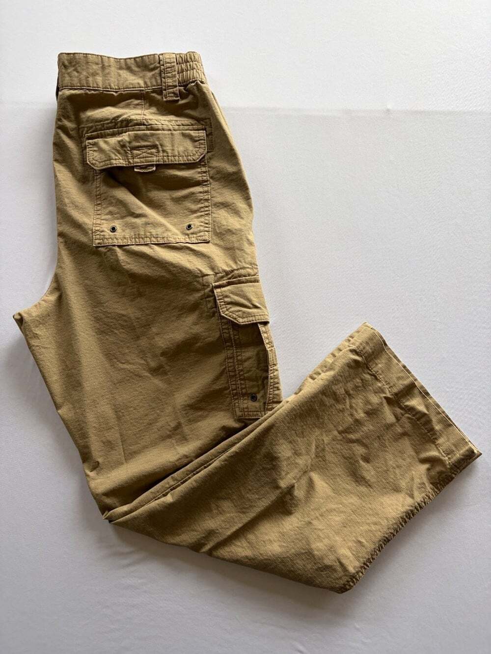 RedHead Mens 34x30 Cargo Pants Khaki Tan Ripstop Elastic Waist Outdoor Beige